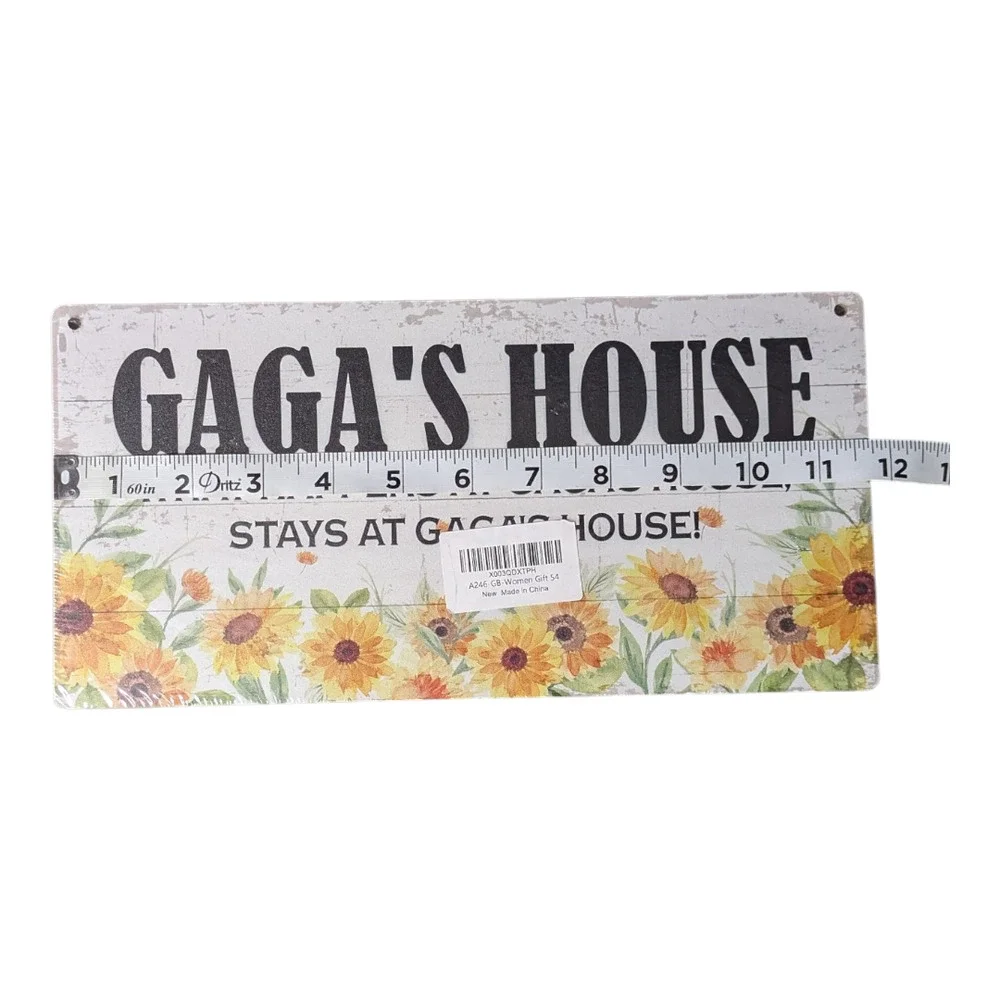 Gaga's House Rules Sign Funny Gift Home Decor Grandma Nana Reto Design New